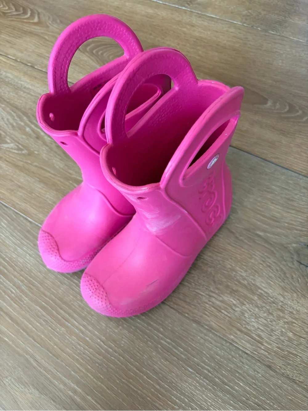 CROCS Kids Hot Pink Pull-On Rain Boots